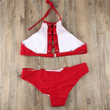 Load image into Gallery viewer, 2018 Red Hollow Sexy Swimwear Bikini Sets

