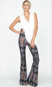 Bohemian Style Wide Leg Elastic Stretch Flare Pants