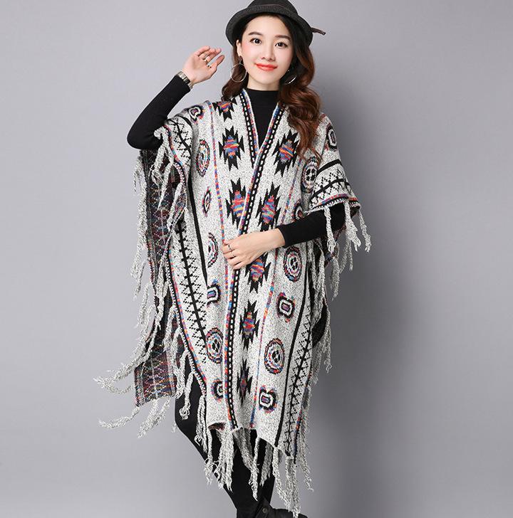 Winter Bohemian V Neck Knitted Long Cardigans Sweaters