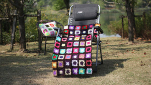 Grandmother's Block Checkered Handmade Crochet Blanket