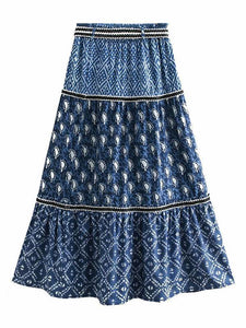 Fashion Boho Printed Beach Skirt