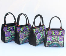 Load image into Gallery viewer, New Tibet National Canvas Women&#39;s Bag Flower Small Square Bag Embroidered Double Pull Lock Lady Handbag
