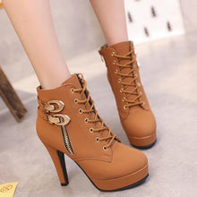 Load image into Gallery viewer, Fashion Black High Heel Ankle Boots Booties
