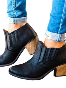 Women Vintage Large Size Round Ankle Boots