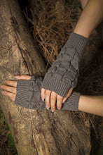 Load image into Gallery viewer, Half refers to the warm knit typing women s thick wool Half palm gloves - 3
