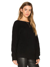 Load image into Gallery viewer, Knitting Backless Round-neck Long Sleeves Sweater Tops
