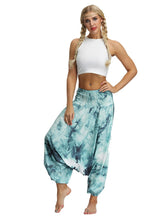 Load image into Gallery viewer, Dyed digital printed women&#39;s sports yoga pants large size loose-fitting lantern dance pants.
