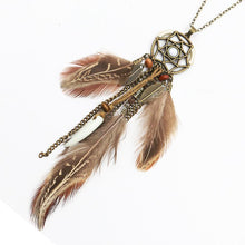 Load image into Gallery viewer, Retro Hollowed  Feather  Tassel Sweater Chain
