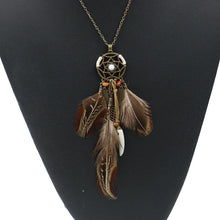 Load image into Gallery viewer, Retro Hollowed  Feather  Tassel Sweater Chain
