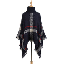 Load image into Gallery viewer, Sweater women&#39;s mid-length high collar fringe cape loose large size knit
