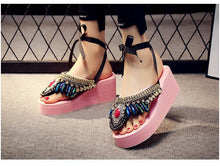 Load image into Gallery viewer, Bohemian Slipper Jewelry Vintage National Clip Toe Shoes
