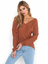 Load image into Gallery viewer, Fashion Cross V-neck Knitting Sweater Tops
