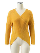 Load image into Gallery viewer, Fashion Cross V-neck Knitting Sweater Tops
