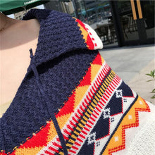 Load image into Gallery viewer, Folk Style Tassel Knit Shawl Cloak Sweater
