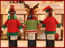 Load image into Gallery viewer, Christmas figurines champagne bottle set
