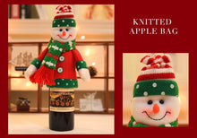 Load image into Gallery viewer, Christmas figurines champagne bottle set
