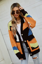 Load image into Gallery viewer, Knitted street lazy single-breasted stitching fashionable sweater coat
