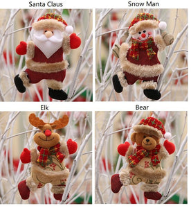 Santa Clause Bear Snowman Elk Doll Hanging Ornaments Tree Decoration