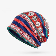 Load image into Gallery viewer, Baggy Slouchy Four Seasons Cotton Geometric Pattern Adult Hat Infinity Scarf
