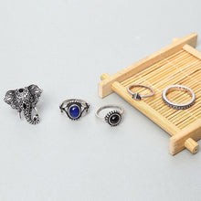 Load image into Gallery viewer, Bohemian Elephants Ring Retro Stone 10pcs Rings Sets For Women
