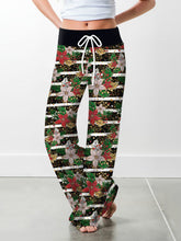 Load image into Gallery viewer, Stripe Fashion Woman Digital Printing Loose casual Flower pattern pants wide leg yoga pants 678
