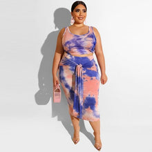 Load image into Gallery viewer, Plus Size Sexy Women 2 Piece Sets Bodycon Skirt Set Casual Clubwear Party Crop Top Wrap Skirts For Women Female Clothing
