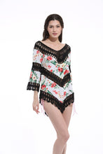 Load image into Gallery viewer, Print Lace Pullover Beach Swimwear Tops Bikini Cover Up
