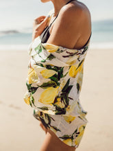 Load image into Gallery viewer, Fashion Lemon Print Short Sleeve Outwear Bikini Cover Up
