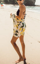 Load image into Gallery viewer, Fashion Lemon Print Short Sleeve Outwear Bikini Cover Up
