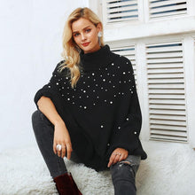Load image into Gallery viewer, Casual Autumn Turtleneck Beading Knitted Pearl Pullover
