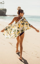 Load image into Gallery viewer, Fashion Lemon Print Short Sleeve Outwear Bikini Cover Up
