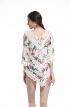 Load image into Gallery viewer, Print Lace Pullover Beach Swimwear Tops Bikini Cover Up
