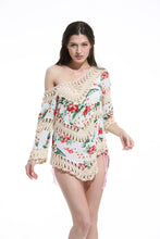 Load image into Gallery viewer, Print Lace Pullover Beach Swimwear Tops Bikini Cover Up
