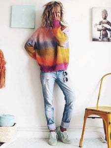 Colorful Long Sleeve Autumn Winter Tops Sweater