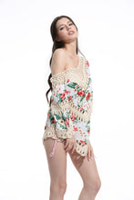 Load image into Gallery viewer, Print Lace Pullover Beach Swimwear Tops Bikini Cover Up
