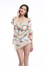Load image into Gallery viewer, Print Lace Pullover Beach Swimwear Tops Bikini Cover Up
