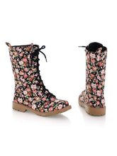 Load image into Gallery viewer, Women Floral Martin Low-heel Boots Shoes
