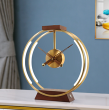 Load image into Gallery viewer, Creative clock lamp modern simple bedroom bedside light luxury decoration mobile phone intelligent wireless charging and storage lamp
