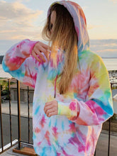 Load image into Gallery viewer, Women&#39;s New Loose Hooded Tie-dye Printed Casual Sweater Coat Jacket
