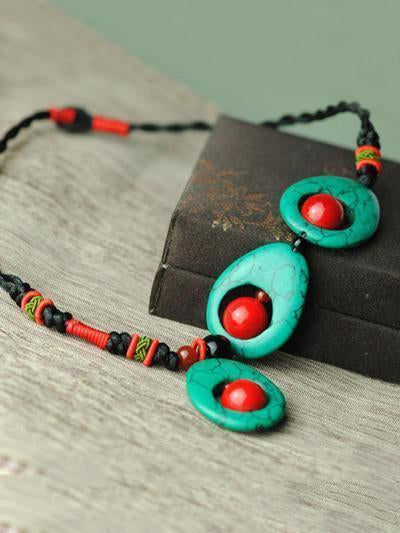 Vintage Handmade Turquoise Clavicle Necklaces Accessories