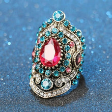 Load image into Gallery viewer, Retro Bohemia Crystal Ruby Gemstone Ring

