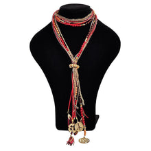 Load image into Gallery viewer, Fashion Metal Beads Tassel Necklace Sweater Chain
