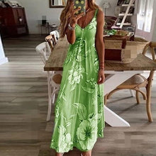 Load image into Gallery viewer, Summer Women Sexy V Neck Spaghetti Strap Beach Maxi Dress
