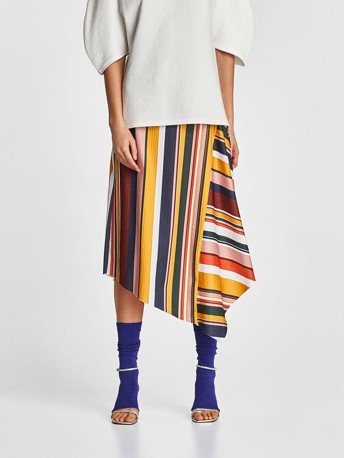 Stripe Irregular Fashion Beach Skirt