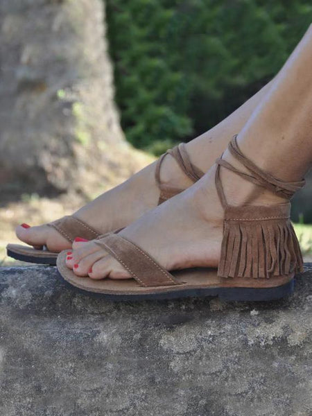 2018 Tassel Flat Heel Beach Sandals