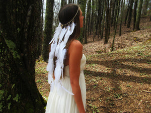 Bohemia White Wedding Headband For Women