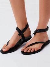 Load image into Gallery viewer, Black Low-heel Sandals Shoes For Women
