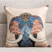 Load image into Gallery viewer, Retro Nostalgic National Style Pillow Sofa Cushion Cover National Style Abstract Elephant Bedroom Cartoon Pillowcase Cover
