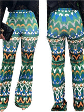 Load image into Gallery viewer, Yt3073 Fashionable Floral Print Green Leisure Pants Women&#39;s Printed Micro Trumpet Trousers
