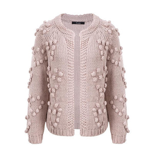 Winter Hairball Knitted Cardigan O Neck Long Sleeve Jumper Sweaters